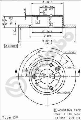 Breco BS 7448 - Тормозной диск avtokuzovplus.com.ua