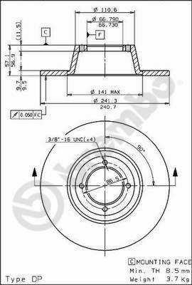 Breco BS 7453 - Гальмівний диск autocars.com.ua