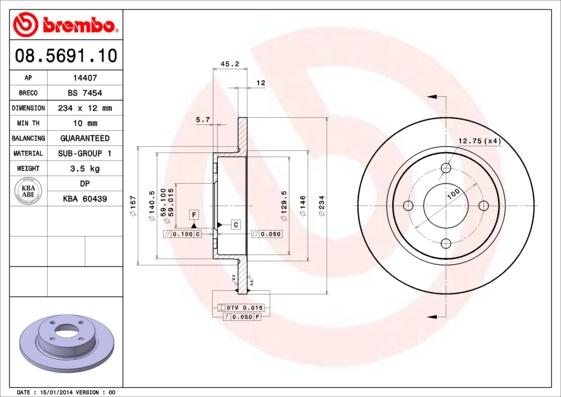 Breco BS 7454 - Тормозной диск autodnr.net