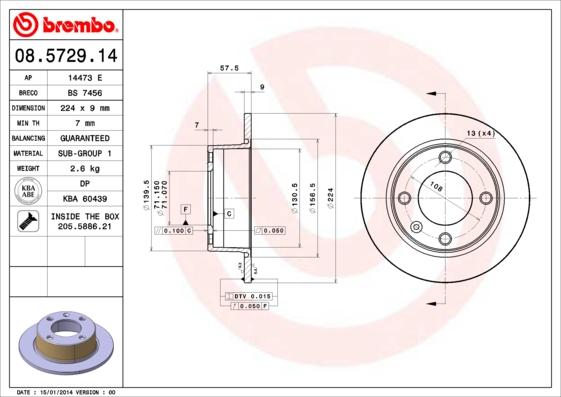 Breco BS 7456 - Гальмівний диск autocars.com.ua