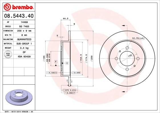 Breco BS 7465 - Гальмівний диск autocars.com.ua