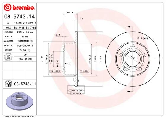 Breco BS 7468 - Тормозной диск autodnr.net
