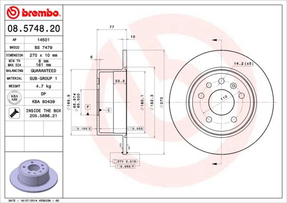 Breco BS 7479 - Тормозной диск avtokuzovplus.com.ua