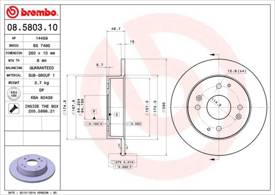 Breco BS 7480 - Тормозной диск avtokuzovplus.com.ua