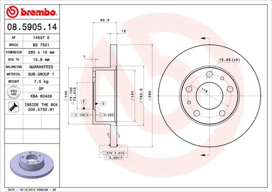 Breco BS 7501 - Тормозной диск avtokuzovplus.com.ua