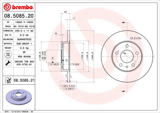 Breco BS 7510 - Гальмівний диск autocars.com.ua