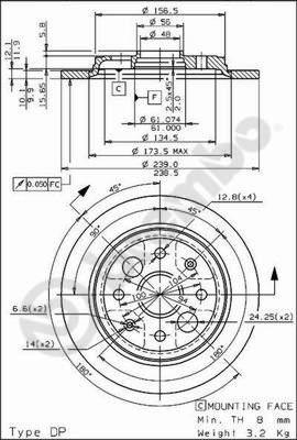 Breco BS 7513 - Гальмівний диск autocars.com.ua