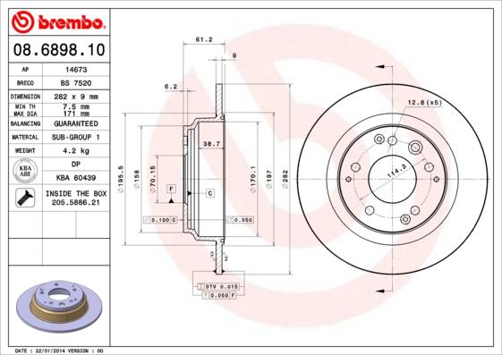 Breco BS 7520 - Тормозной диск avtokuzovplus.com.ua