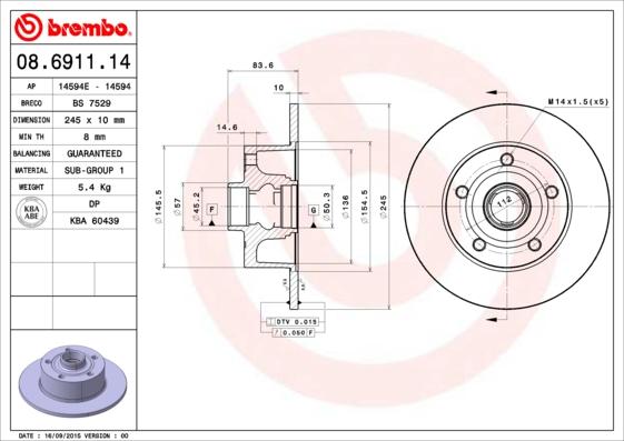 Breco BS 7529 - Тормозной диск avtokuzovplus.com.ua