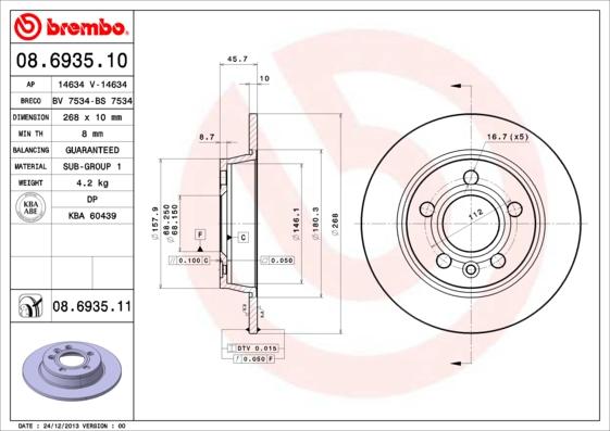 Breco BS 7534 - Гальмівний диск autocars.com.ua