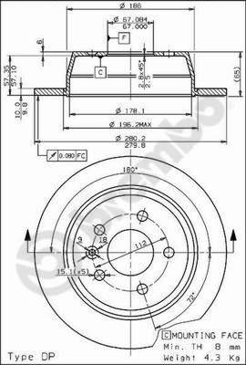 Breco BS 7539 - Тормозной диск avtokuzovplus.com.ua