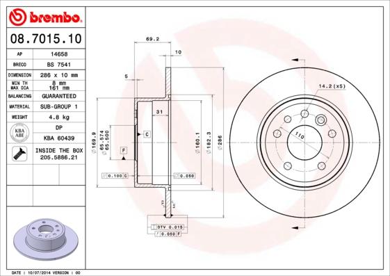 Breco BS 7541 - Тормозной диск avtokuzovplus.com.ua