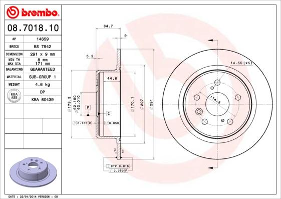 Breco BS 7542 - Гальмівний диск autocars.com.ua