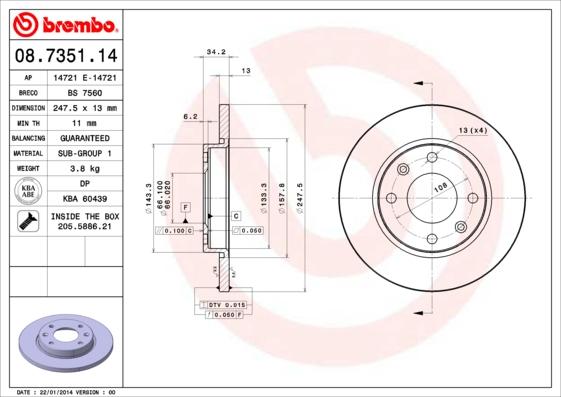 Breco BS 7560 - Тормозной диск avtokuzovplus.com.ua