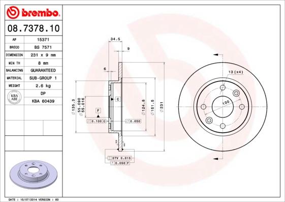 Breco BS 7571 - Тормозной диск avtokuzovplus.com.ua