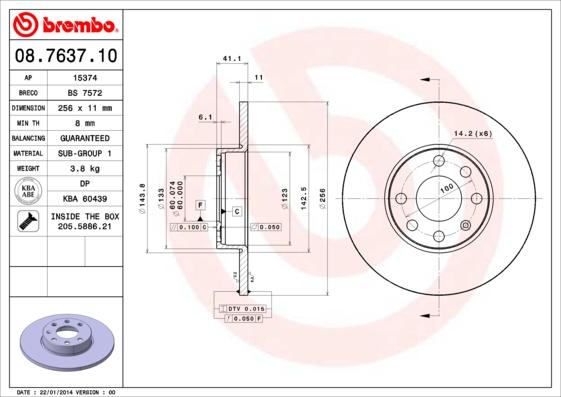 Breco BS 7572 - Гальмівний диск autocars.com.ua