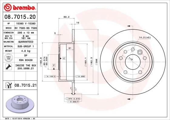 Breco BS 7585 - Гальмівний диск autocars.com.ua