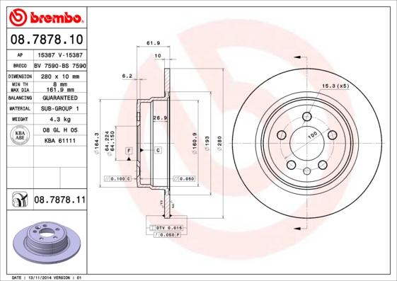 Breco BS 7590 - Тормозной диск avtokuzovplus.com.ua