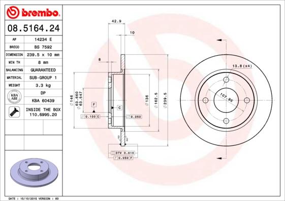 Breco BS 7592 - Гальмівний диск autocars.com.ua