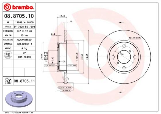 Breco BS 7608 - Гальмівний диск autocars.com.ua