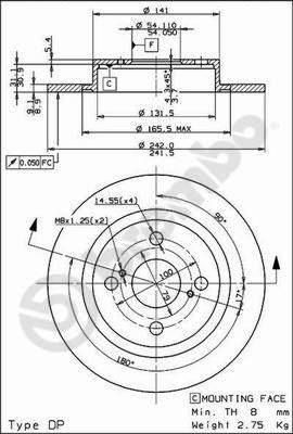 Breco BS 7613 - Тормозной диск avtokuzovplus.com.ua