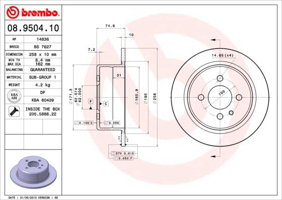 Breco BS 7627 - Тормозной диск avtokuzovplus.com.ua