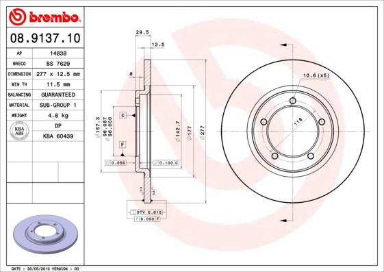 Breco BS 7629 - Тормозной диск avtokuzovplus.com.ua