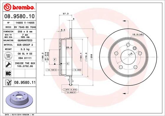 Breco BS 7646 - Гальмівний диск autocars.com.ua