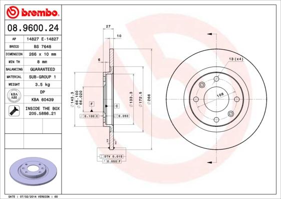 Breco BS 7648 - Тормозной диск avtokuzovplus.com.ua