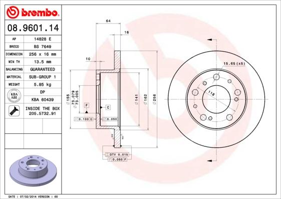 Breco BS 7649 - Тормозной диск avtokuzovplus.com.ua