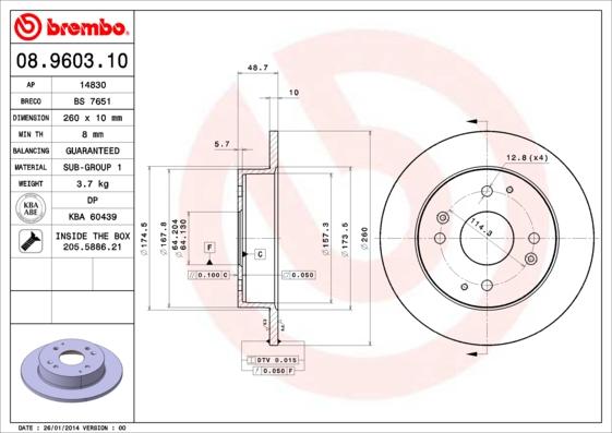 Breco BS 7651 - Гальмівний диск autocars.com.ua