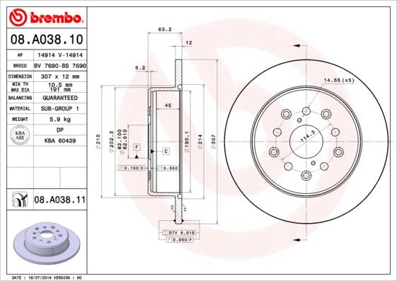 Breco BS 7690 - Гальмівний диск autocars.com.ua