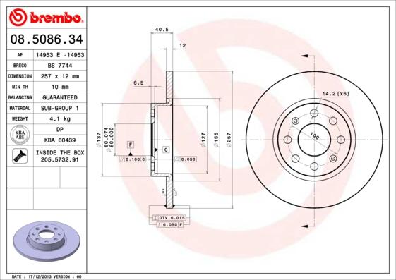 Breco BS 7744 - Гальмівний диск autocars.com.ua