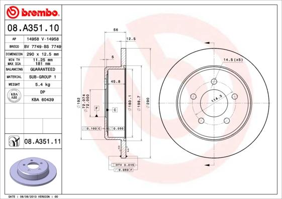 Breco BS 7749 - Гальмівний диск autocars.com.ua