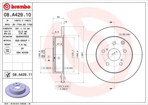 Breco BS 7764 - Тормозной диск avtokuzovplus.com.ua