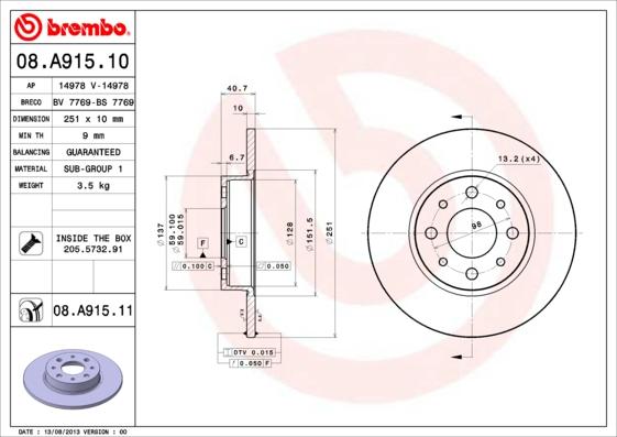 Breco BS 7769 - Тормозной диск avtokuzovplus.com.ua