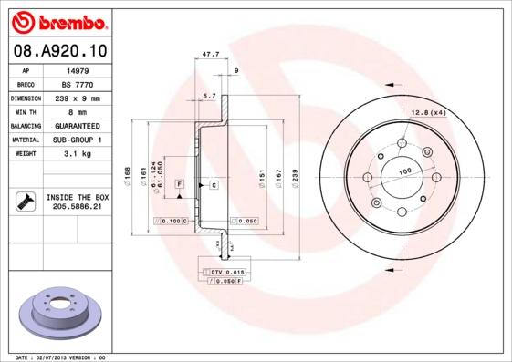 Breco BS 7770 - Тормозной диск avtokuzovplus.com.ua