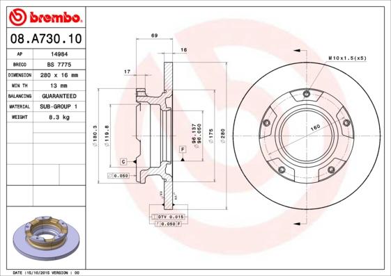 Breco BS 7775 - Тормозной диск avtokuzovplus.com.ua