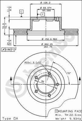 Breco BS 7833 - Тормозной диск avtokuzovplus.com.ua