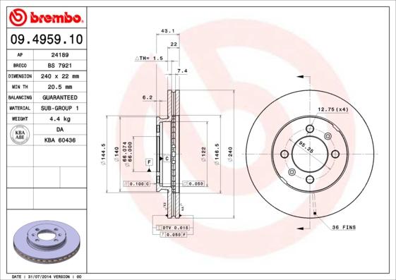 Breco BS 7921 - Гальмівний диск autocars.com.ua