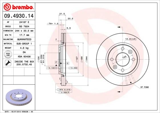 Breco BS 7924 - Тормозной диск avtokuzovplus.com.ua