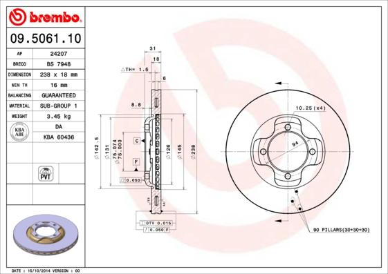 Breco BS 7948 - Тормозной диск avtokuzovplus.com.ua