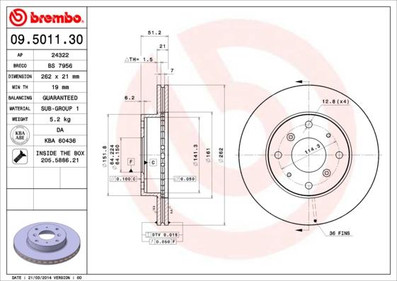 Breco BS 7956 - Тормозной диск avtokuzovplus.com.ua