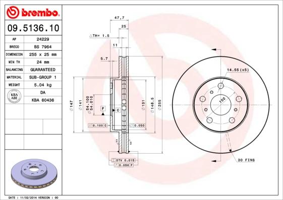 Breco BS 7964 - Гальмівний диск autocars.com.ua