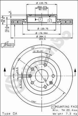 Breco BS 7973 - Гальмівний диск autocars.com.ua