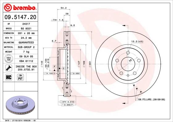 Breco BS 8021 - Гальмівний диск autocars.com.ua