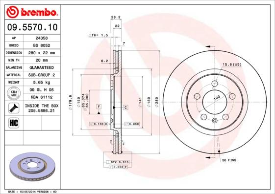 Breco BS 8052 - Тормозной диск avtokuzovplus.com.ua