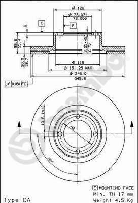 Breco BS 8072 - Гальмівний диск autocars.com.ua