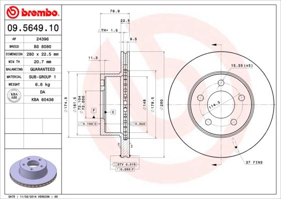 Breco BS 8080 - Тормозной диск avtokuzovplus.com.ua