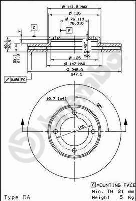 Breco BS 8090 - Тормозной диск avtokuzovplus.com.ua